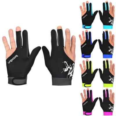 Boodun Billard Handschuh 2-Hand Snooker Pool Billard Zubehör 3 Finger Handschuhe