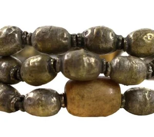 Silver Metal Mala Prayer Beads Ethiopia 28 Inch - Picture 1 of 3