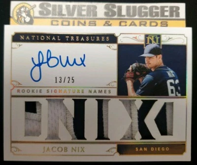 2019 Jacob Nix Panini National Treasures Rookie Names Patch Jersey Auto 13/25!! - Image 1 of 2