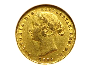 Australia. 1859 Sydney Mint - Sovereign..  aEF - Part Lustre..  NGC AU50 - Picture 1 of 5
