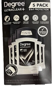 Degree UltraClear Black+White 2.7oz Men's Antiperspirant Deodorant 5 Pack - Picture 1 of 3