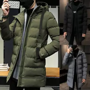 Chaqueta Abrigo Prendas para el torso Parka Para Hombres Larga Puffer Cálida Manga Larga con Capucha Pato Plumón - Imagen 1 de 3