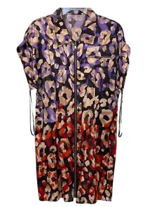 Andrew Marc Front Zip Multi-Color Animal Print Dress - Sz 12 With Tags - Picture 1 of 4