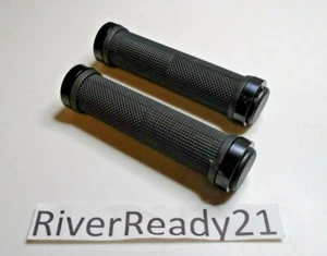 Negro con empuñaduras negras bloqueadas para barras de 7/8" Jet-Ski Sea-Doo bicicleta bmx super-jet - Imagen 1 de 1