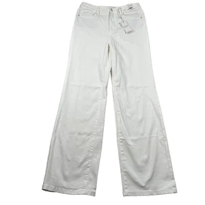 Judy Blue Jeans Womens 11/30 High Waist Wide Leg 30x34 Tall White JB88781 Braid - Picture 1 of 16