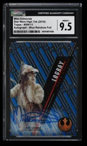 2016 Topps High Tek Mike Edmonds Auto 16/75 CGC 9.5 #SW-11 Blue Rainbow Foil - Picture 1 of 2