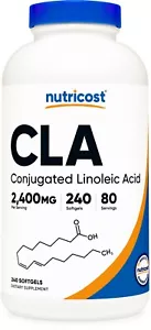 Nutricost CLA 800 mg Portionen, 240 Softgels - glutenfrei, gentechnikfrei - Bild 1 von 5