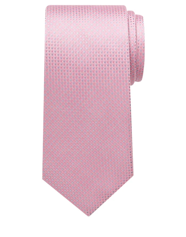 Nova Gravata Masculina Náutica Rosa John Mini Xadrez Decote de Seda Estreita  - Imagem 1 de 1