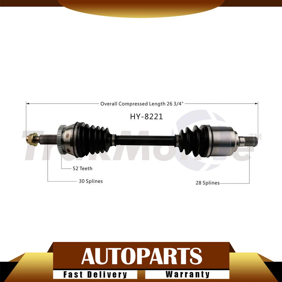 Eje delantero izquierdo SurTrack para conductor CV se adapta a Hyundai Santa Fe Sport 2013-2016 Foto 1 de 3