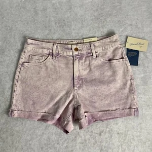 Universal Thread Women's High-Rise Purple Wash Midi Jean Shorts Sz 10 - Picture 1 of 9