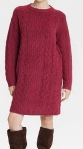 🥥 Universal Threads Women's Long Sleeve Cable Knit Mini Sweater Dress SizeM🆕 - Picture 1 of 6