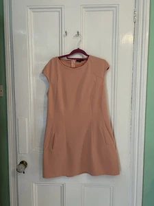 Gorgeous Peach Tailored Dress With Pockets Size 16 - Picture 1 of 5