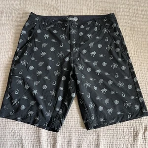 DaHui Hybrid Shorts Mens 32 Boardwalk Swim Trunks Surf Turtles Hawaiian - Picture 1 of 12