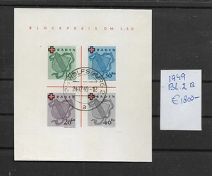 GERMANY @ 1949 BADEN BL. 2B USED  € 1800.00  LOW START @129 - Picture 1 of 1