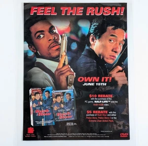 Rush Hour 1999 Laminated Ad Jackie Chan Chris Tucker Movie Collectible Gift - Picture 1 of 6