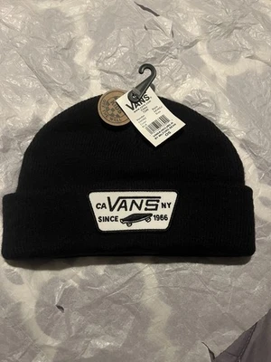 New Kids VANS Classic Black Cuff Beanie One Size Fits All NWT - Image 1 of 4