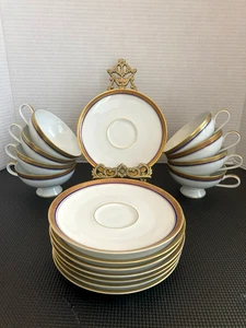 8 ROSENTAL CONTINENTAL ELECTRA CUPS & SAUCERS SET FOOTED. GERMANY - Picture 1 of 6