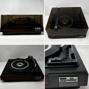 Tocadiscos de vinilo BSR McDonald 4800DX con cubierta antipolvo *PIEZAS o REPARACIÓN* - Imagen 1 de 22