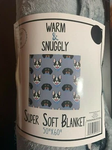 ¡MANTA DE FELPA SUAVE CACHORRO AMOR! 50"" X 60"" Nuevo con etiquetas gris - Imagen 1 de 6
