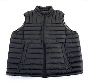 Solaris Men's Full Zip Down Mock Neck Zip Pockets Nylon Black Puffer Vest 4XT - Picture 1 of 8