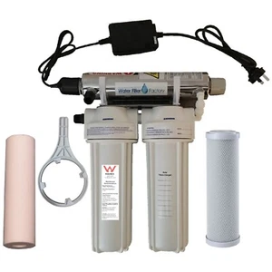 UV Sterilising Under Sink Tank Water Filters Sediment Carbon Ultra Violet Filter - Picture 1 of 12
