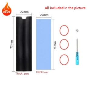 New M.2 NGFF NVMe 2280 PCIE SSD Aluminum Cooling Heat Sink With Thermal Pad - Afbeelding 1 van 3