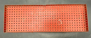 GILBERT - MECCANO SET PART #52B, 16 1/2" X 5 1/2" PERFORATED FLANGE PLATE, RED - Picture 1 of 4