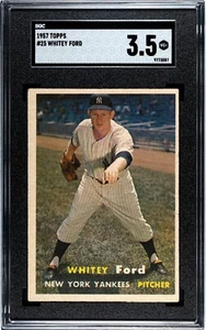 1957 Topps WHITEY FORD New York Yankees #25 SGC 3.5 VG+ Condition - Picture 1 of 2