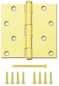 Bisagra cuadrada de puerta con acabado dorado latón satinado de 4" GATEHOUSE 0308911 - Imagen 1 de 2