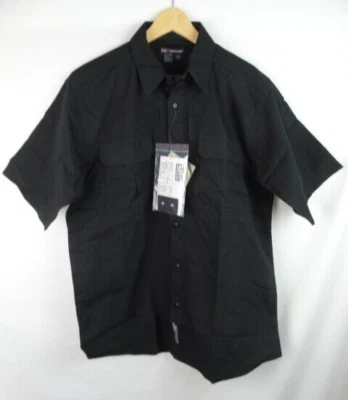 5.11 Tactical Series Men's Shirt Size Large Black Short Sleeve Button Down Top - Image 1 of 4