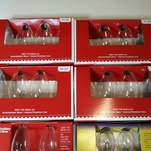 Clear Bulb Lot C7 and C-9 Bulb Bundle Transparent Christmas Nightlight Bulb - Picture 1 of 6