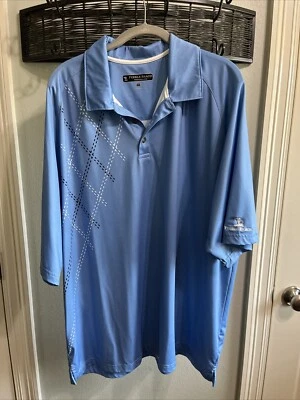 Camisa de golf Pebble Beach Performance para hombre, diseño XXL azul a cuadros Foto 1 de 4