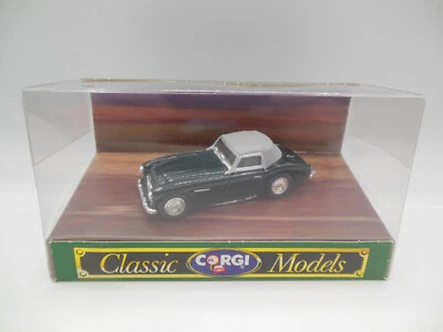 Corgi Classics D735/1  Austin Healey in Dark green + Grey Soft Top 1:43 Scale  - Image 1 of 4