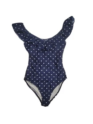 Traje de baño de una pieza para mujer Old Navy pequeño azul marino puntos blancos Foto 1 de 4