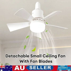 3 Color Dimmable Socket Fan with Light Quiet Ceiling Fan Light White Ceiling Fan - Picture 1 of 19