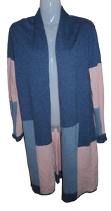 LD + CO Melbourne Pink & Blue Merino Wool Knit Cardigan Size Medium M - Picture 1 of 4