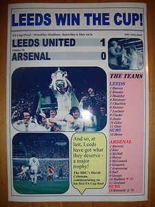 Leeds United 1 Arsenal 0 - 1972 FA Cup final - souvenir print - Picture 1 of 1