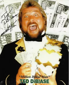 TED DiBIASE*HOMBRE DEL MILLÓN*FIRMADO*AUTOGRAFIADO*PROMOCIÓN*FOTO*WWF*WWE*8 X 10* Certificado de autenticidad - Imagen 1 de 2
