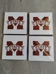 Mississippi State Bulldogs Coaster Set 8 Piece 4 x 4 Inches Vinyl Foam NCAA MSU - Picture 1 of 5