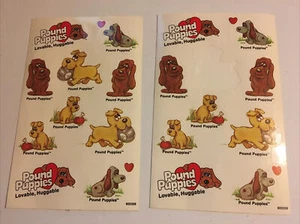 Pound Puppies stickers Vintage 2 pages 1980s Sticker Book Fun! Genuine - Picture 1 of 5