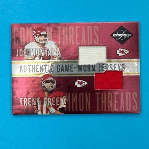 2004 LEAF LIMITED JOE MONTANA TRENT GREEN DUAL GAME WORN JERSEY #D 41/50 CHIEFS - Picture 1 of 4