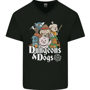 Dungeons & Dogs Role Playing Games RPG Mens V-Neck Cotton T-Shirt - Picture 1 of 43