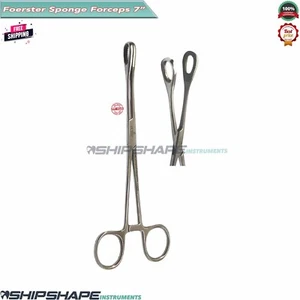 Foerster Sponge Holding Forceps 7" Serrated Jaws Stainless Surgical Instruments - Foto 1 di 10