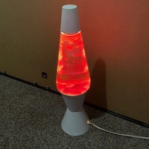 Lava Lamp Vintage Lite RARE 1990s Princess White Base 16 1/2 Long Pink Clear - Picture 1 of 8