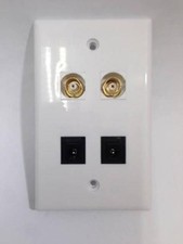 CERTICABLE CUSTOM WHITE WALL PLATE CCTV CAMERA 2- 2.1mm POWER + 2- BNC VIDEO