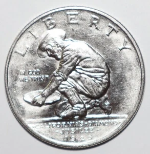 1925 S California Diamante Giubileo Argento Mezzo Dollaro SCELTA BU (D174) - Foto 1 di 2