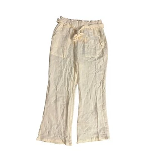 Sincerely Jules Gauze Pants Wide Leg High Waist Belted Cream Size L - Picture 1 of 2