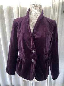 J Crew lila Samt zwei Knöpfe Blazer Jacke Größe 6 - Bild 1 von 11