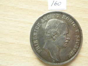 1907 E Germany Coins Silver 5 Mark Friedrich August Saxony Patina ! - Picture 1 of 4