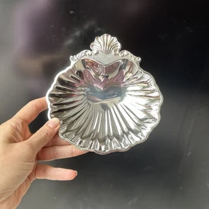 Vintage Silver Plated Tarnish Resistant Footed Shell Candy Dish 5.5”x6” Japan - Picture 1 of 6